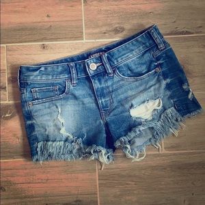 Express jean shorts , shortie style ! Size 0